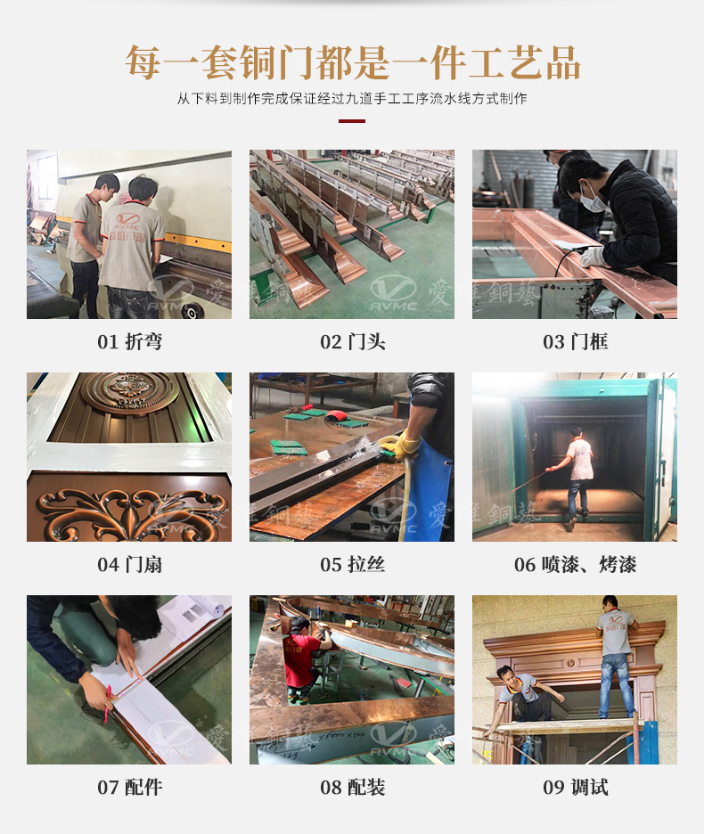 愛(ài)唯銅門(mén)廠家定制新中式入戶(hù)雙開(kāi)門(mén)
